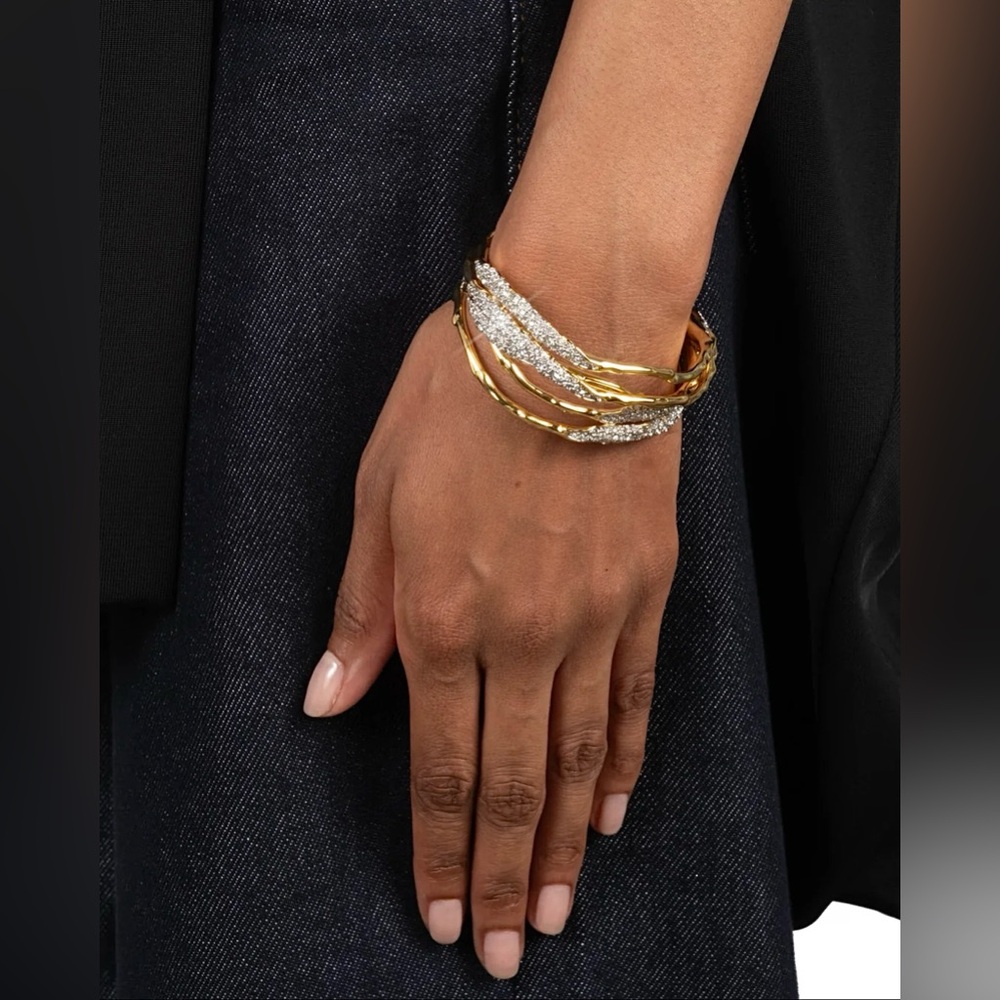 Alexis Bittar Gold Bracelet with Silver Detailing - Picture 2 of 13